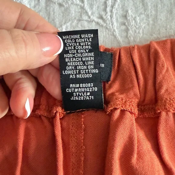 Rewash Terracotta Pants orange wide-leg palazzo pants. - Picture 9 of 9